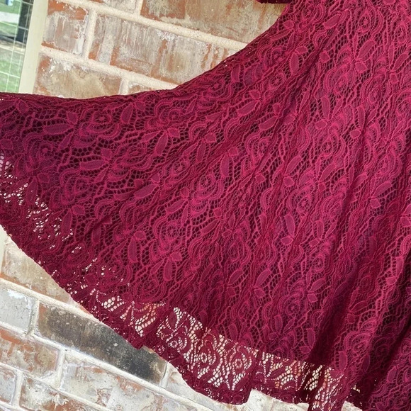 Fishbowl Berry Lace Fit And Flair Dress - Picture 3 of 10